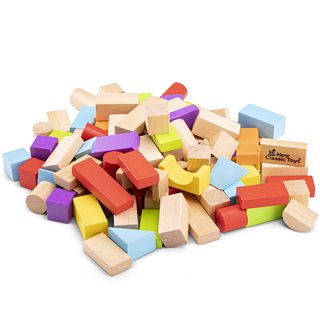 Building blocks in a drum - multi color - 100 pieces